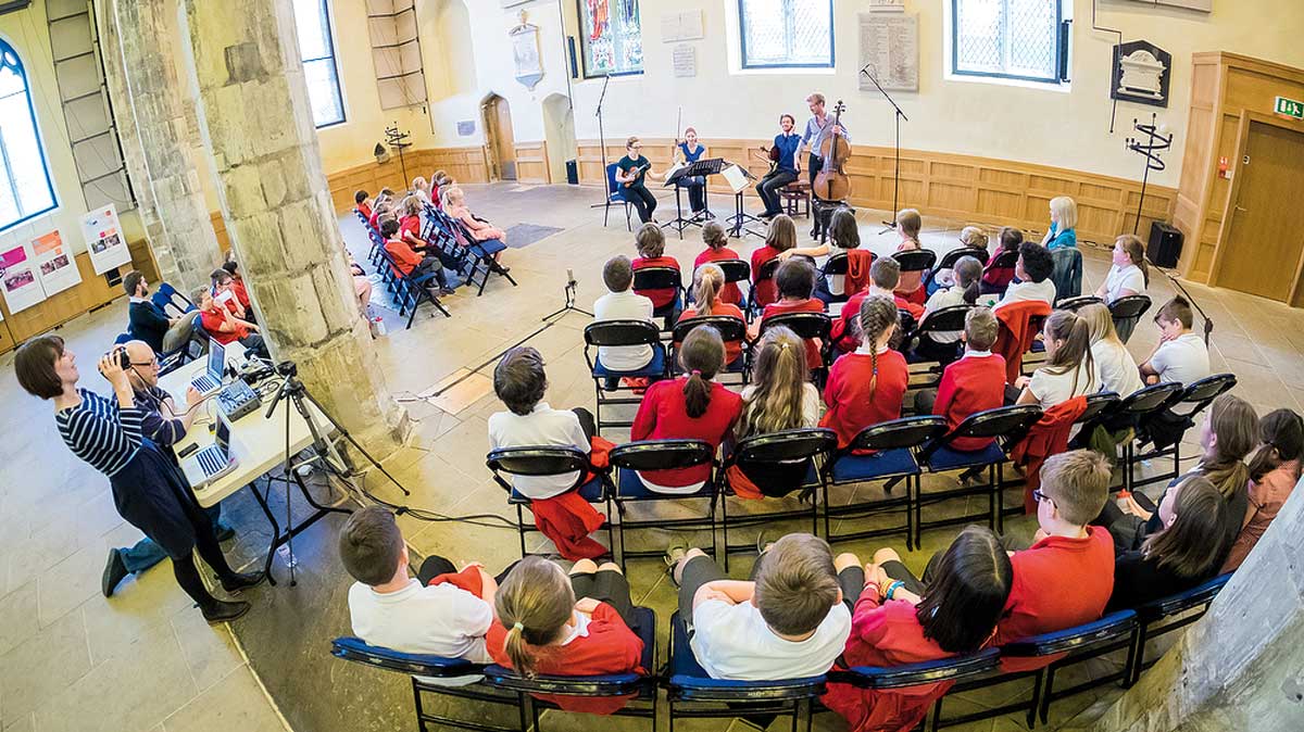 Consone Quartet streamed live to primary schools across North Yorkshire